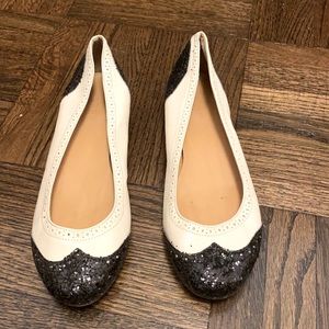 Beautifully leather J. CREW flats, only worn 1x!
